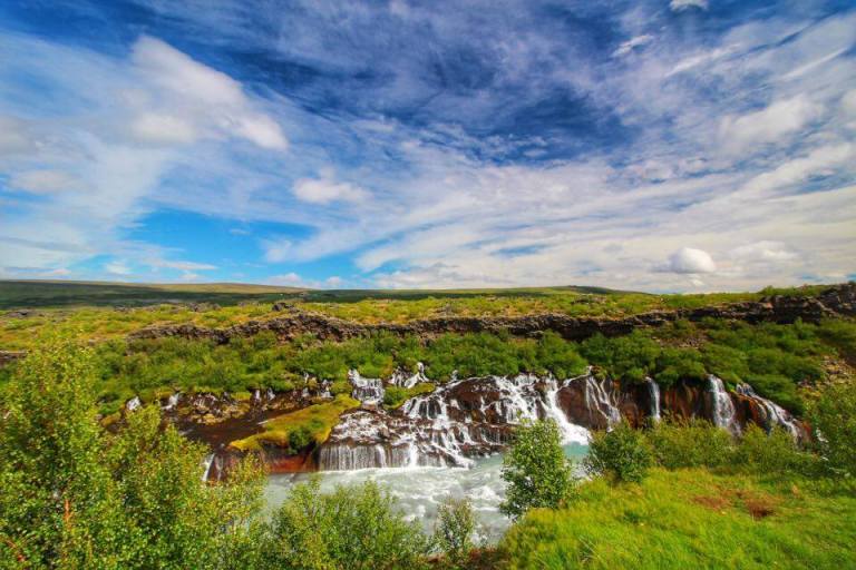 Hraunfossar Waterfall Iceland