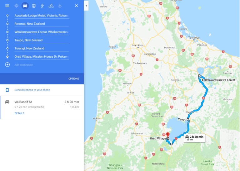 Day 12 - Map - Rotorua si Taupo